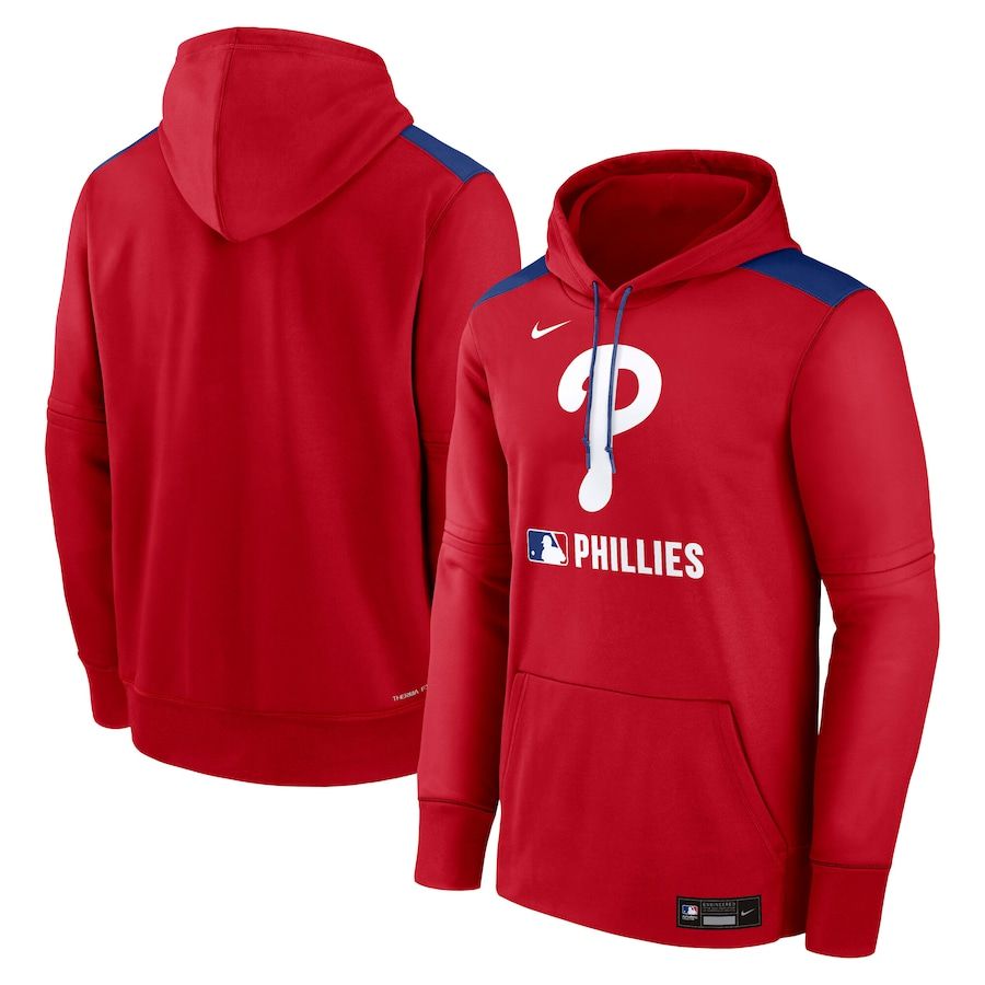 Men 2025 MLB Philadelphia Phillies Red Nike hoodie style 2